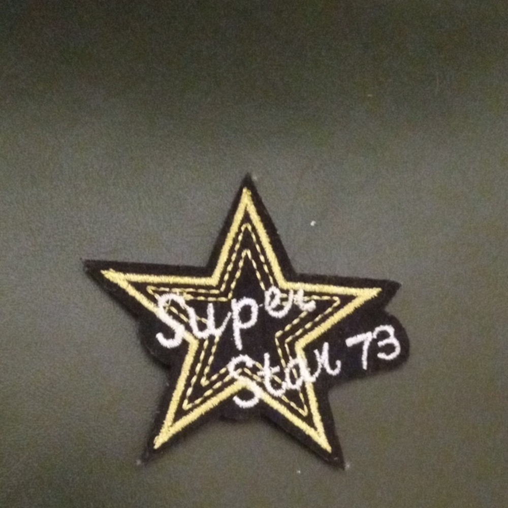 Super Star 73 Embroidered Star Patch - Black & Gold